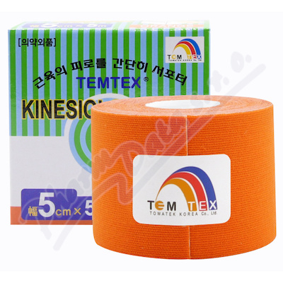 TEMTEX kinesio tejpovací páska oranžová 5cmx5m