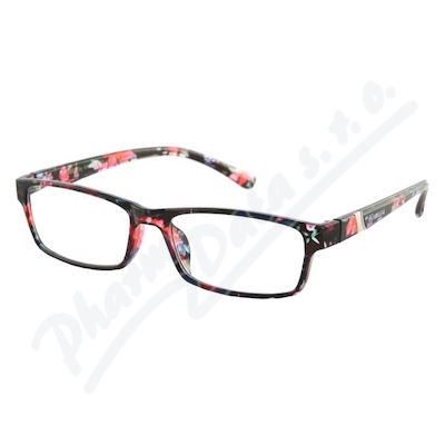 Brýle čtecí +1.00 černo-květinové