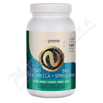 Chlorella+Spirulina tbl.750 BIO NUPREME