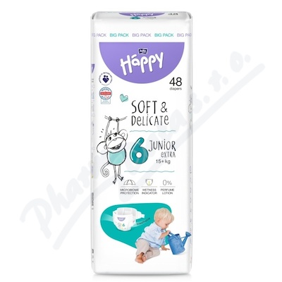 Happy Soft&Delicate 6 dětské pleny 15+kg 48ks