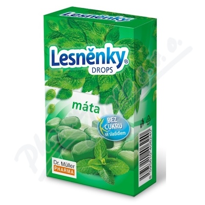 Lesněnky drops máta bez cukru 38g Dr.Müller