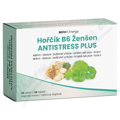 MOVit Hořčík B6 Ženšen ANTISTRESS PLUS tbl.30