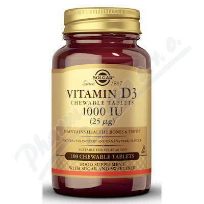 Solgar Vitamín D3 1000 IU chew.tbl.100