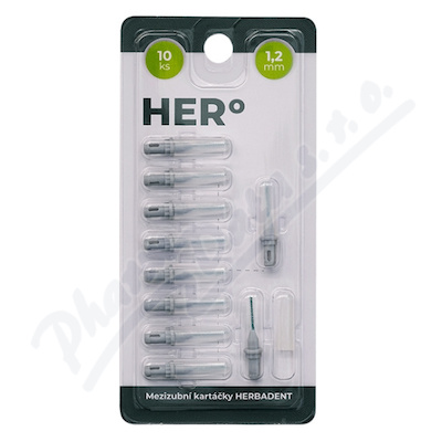 HERBADENT HERo náhr.mezizub.kartáč.1.2mm šedý 10ks