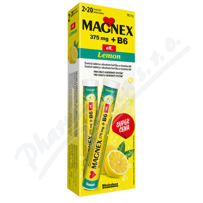 Magnex 375mg+B6 eff. Lemon šumivých tbl.2x20