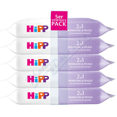 HiPP 2v1 čisticí a pečující vlhčené ubrousky5x48ks