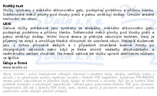 svorto 125 Gelové vložky antišok s velurem 37-38