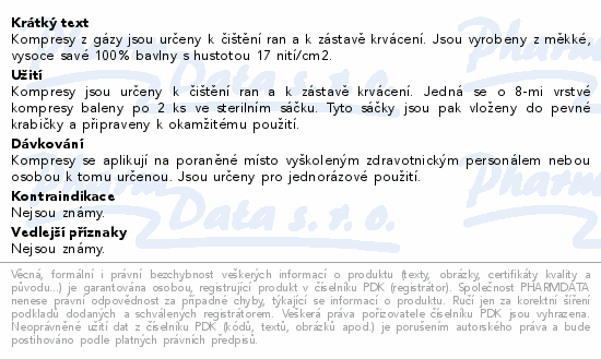 Gáza kompr.ster.7.5x7.5cm 8vrst.25x2ks Steriwund