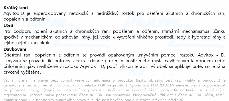 Aqvitox-D roztok na ošetření ran 5L