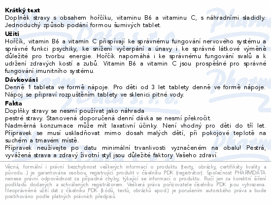 Magnesium 375mg+B6 forte+Vit.C eff.tbl.10 Generica