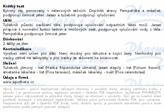 Apotheke Na odkyselení se smetankou čaj 20x1.5g