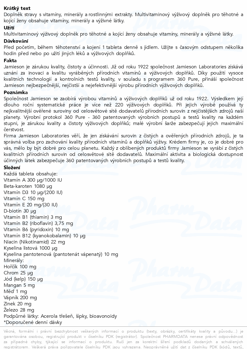 JAMIESON Prenatal multivitamin tbl.100