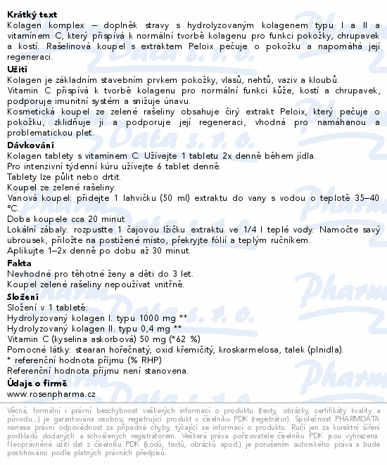 Rosen Kolagen Komplex tbl.120+rašel.koupele 2x50ml