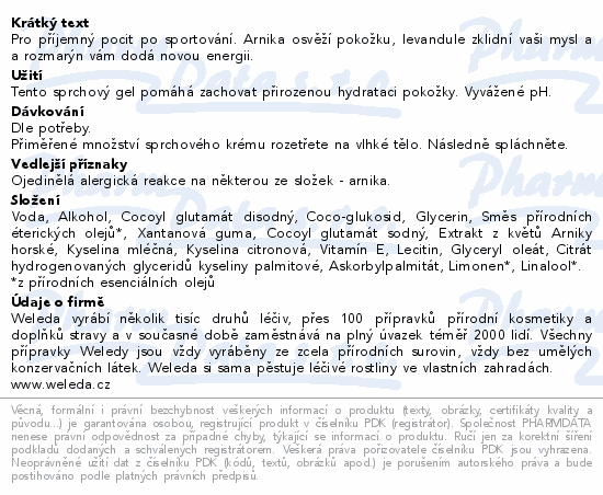 WELEDA Sport Arnikový sprchový gel 200ml