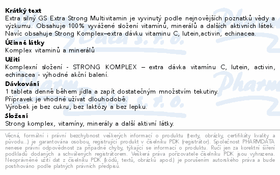 GS Extra Strong Multivitamin tbl.30+10 ČR/SK