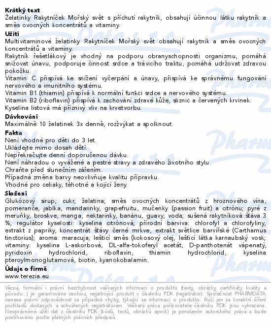 RAKYTNÍČEK želatinky 140ks MOŘSKÝ SVĚT