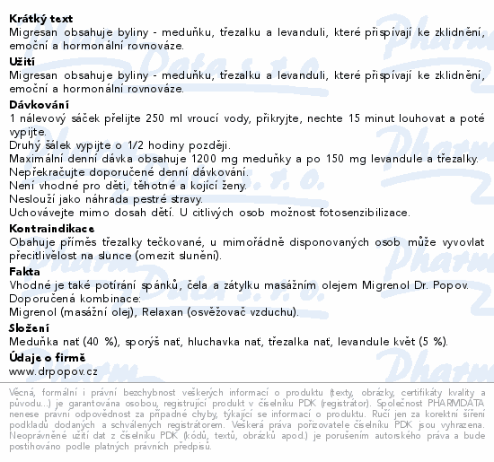 Dr.Popov Čaj Migresan 20x1.5g