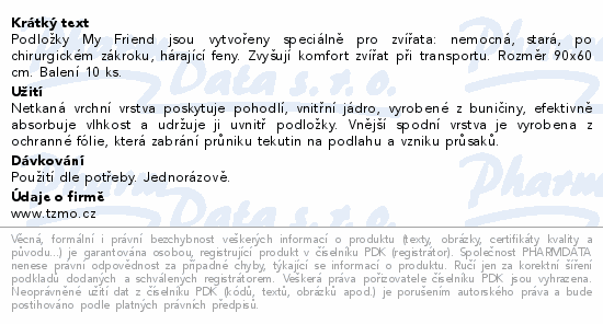 My friend podložky pro zvířata 90x60cm 10ks