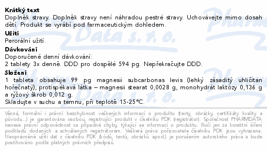 Magnesia carbonica AKH tbl.60