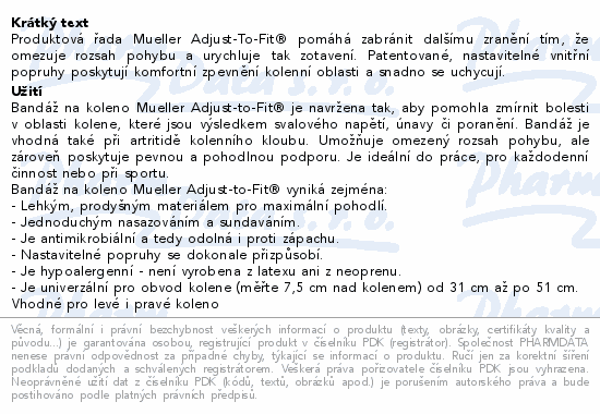 Mueller Adjust to fit bandáž kolene