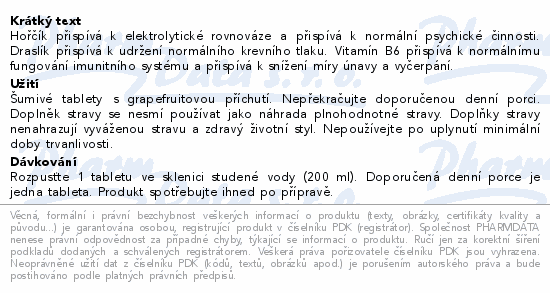 Biotter Hořčík + Draslík grapefruit 20ks šum.tbl.