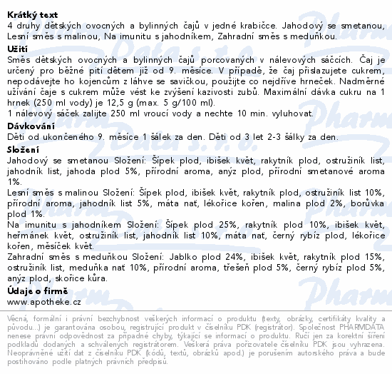 Pohádkový čaj Pohádková zahrádka BIO 20x2g