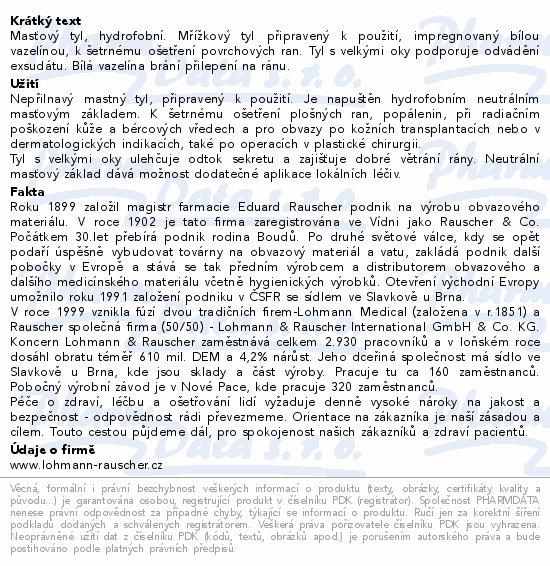 Tyl mastný Lomatuell H sterilní 10x20cm10ks