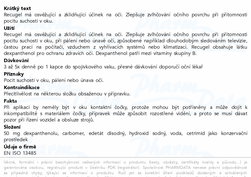 Recugel oční gel 10g Bausch&Lomb