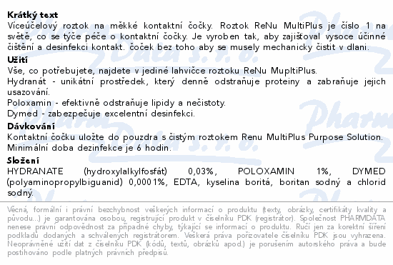 ReNu MultiPlus multi-purp.solut.500ml Bausch+Lomb