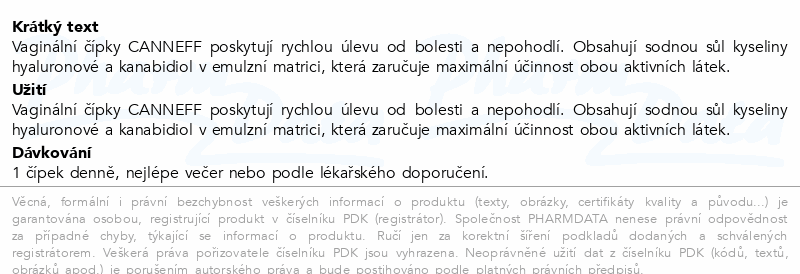 CANNEFF VAG SUP vaginální čípky 10ks