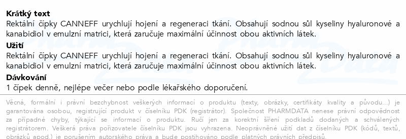 CANNEFF SUP rektální čípky 3ks