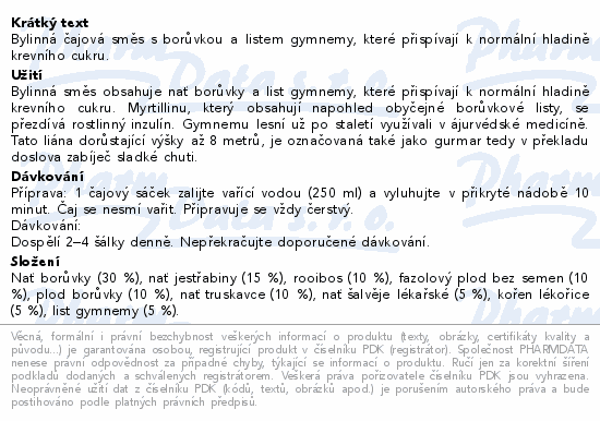 LEROS Vyrovnaný cukr čaj 20x1g