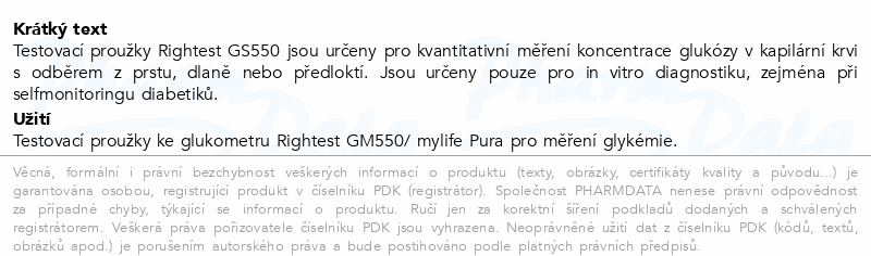 Rightest GS550 proužky diagnostické 50ks