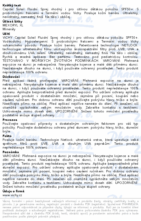 VICHY CAPITAL SOLEIL Kids fluid sprej SPF50+ 200ml