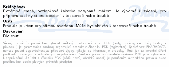 Allnature Bezlepková kaiserka s mákem 2x60g