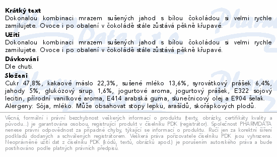 Allnature Jahody sušené mrazem v bílé čoko 100g