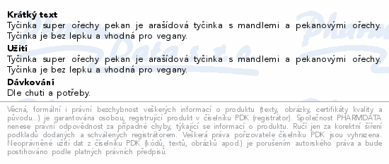 EMCO Super ořechy tyčinka pekanový ořech 35g