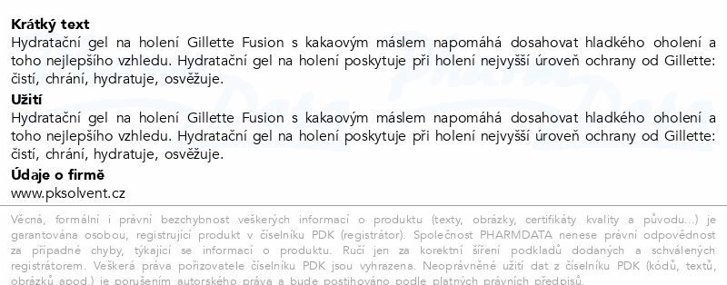 Gillette Fusion5 gel na holení 200ml