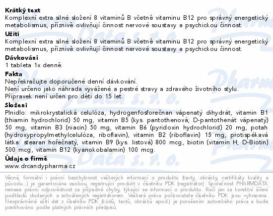 Dr.Candy Pharma B-Komplex Forte Extra tbl.100