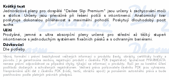 Dailee Slip Premium inkont.kalhot.Super L/XL 30ks