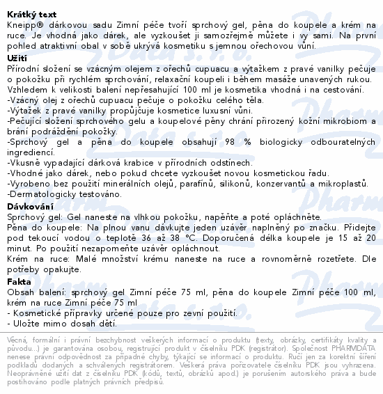 Kneipp Dárková sada Zimní péče