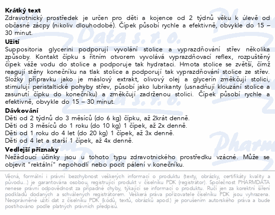 Supp.glycerini SANO Glycerín.čípky Pro děti 1g 5ks