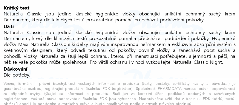 Naturella Classic Maxi 3 vložky XL 16ks
