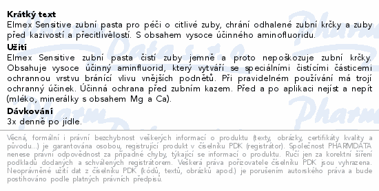 elmex Sensitive zubní pasta 75ml