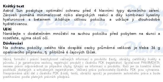 Astrid SUN dětský suchý opal.sprej SPF50 150ml