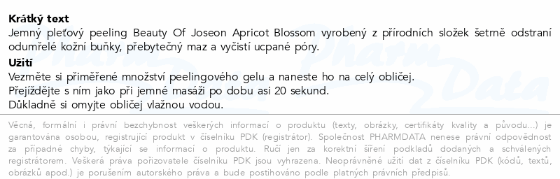 Beauty of Joseon peelingový gel Apircot 100ml