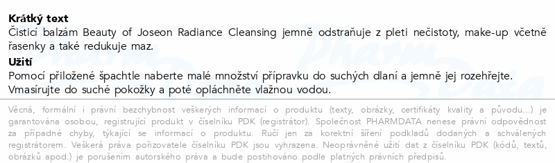 Beauty of Joseon Radiance čisticí balzám 100ml