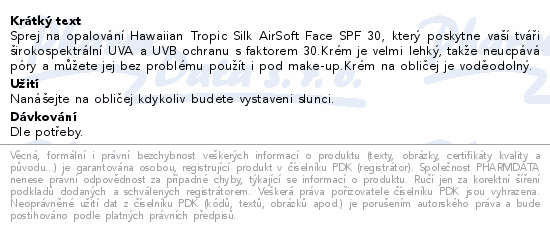 Hawaiian Tropic Hydration face lotion SPF30 50ml