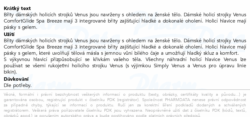 Gillette Venus Spa Breeze náhradní hlavice 4ks