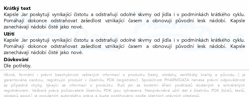 Jar Platinum Plus kapsle do myčky 102ks